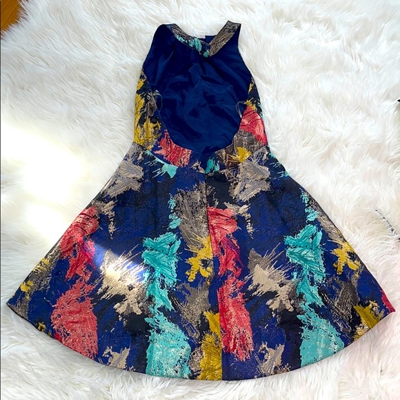 NWOT, multicolor fit+flare dress, size S - Picture 3 of 8